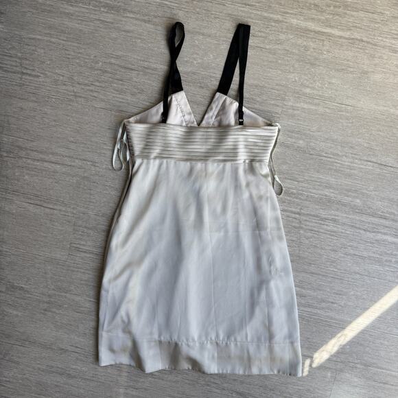 Bcbgmaxazria Embellished Champagne Cocktail Dress NWT Size 12 Rhinestones V Neck - Picture 2 of 9